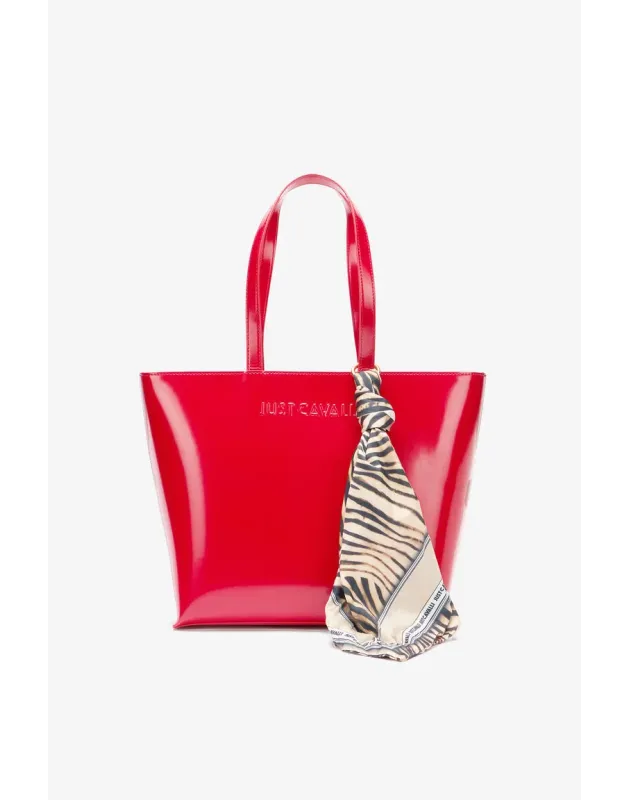JUST CAVALLI- Borsa shopper con foulard JUST CAVALLI- Borsa shopper con foulard