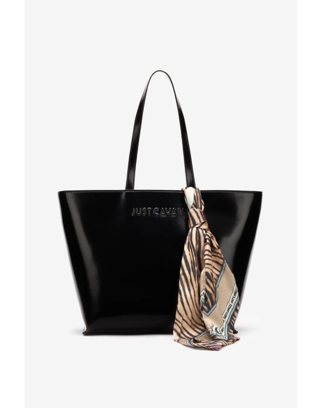 JUST CAVALLI- Borsa shopper con foulard JUST CAVALLI- Borsa shopper con foulard