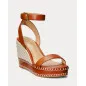 RALPH LAUREN- Espadrillas Hilarie in pelle brunita