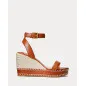 RALPH LAUREN- Espadrillas Hilarie in pelle brunita