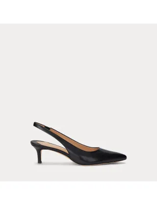 RALPH LAUREN- Décolleté Lolah in pelle brunita