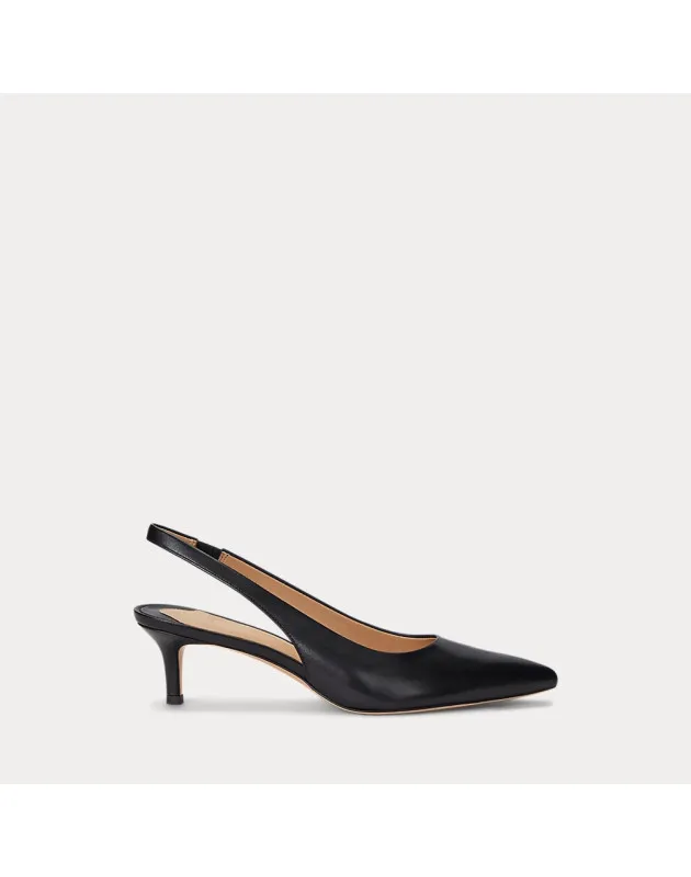 RALPH LAUREN- Décolleté Lolah in pelle brunita RALPH LAUREN- Décolleté Lolah in pelle brunita