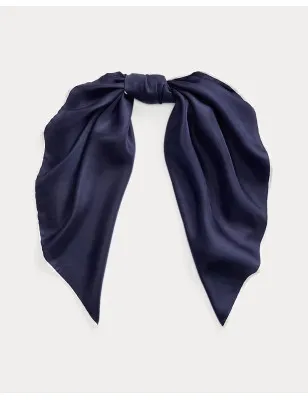 RALPH LAUREN- Foulard in seta bicolore con logo