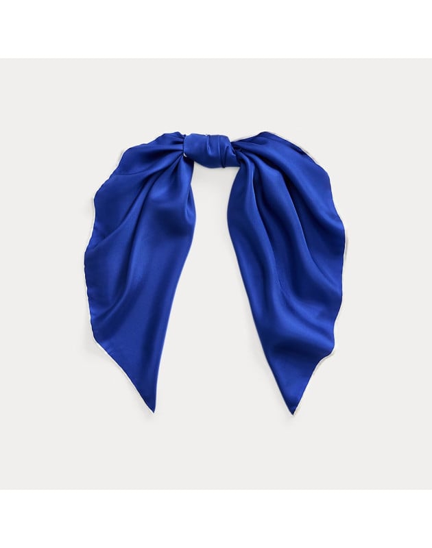 RALPH LAUREN- Foulard in seta bicolore con logo