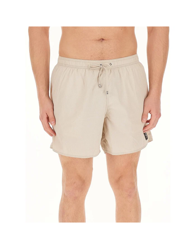 Emporio Armani- Costume shorts in nylon seersucker Black label