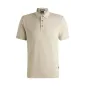 HUGO BOSS- Polo in maglia di cotone e lino