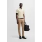 HUGO BOSS- Polo in maglia di cotone e lino