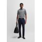HUGO BOSS- Polo in maglia di cotone e lino