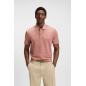 HUGO BOSS- Polo in maglia di cotone e lino