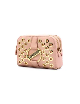 LOVE MOSCHINO- Tracolla Crossbody Borchie Eyelets Cipria