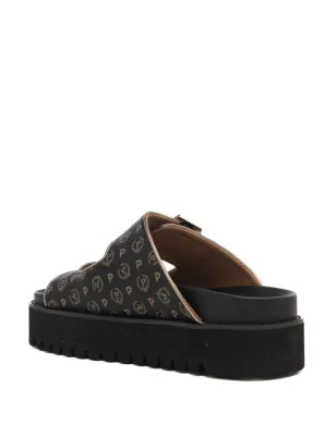 POLLINI- Sandali con fibbia nera