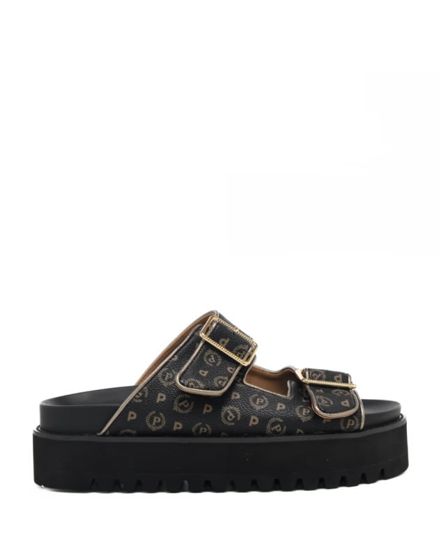 POLLINI- Sandali con fibbia nera