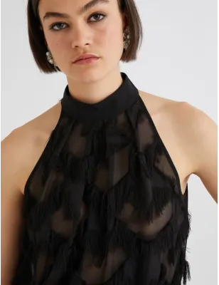 MARELLA- Top smanicato in fil coupé