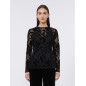 MAX MARA - T-shirt in tulle con ricami in velluto MAX MARA - T-shirt in tulle con ricami in velluto