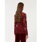 MAX MARA - T-shirt in tulle con ricami in velluto