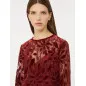 MAX MARA - T-shirt in tulle con ricami in velluto