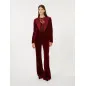 MAX MARA - T-shirt in tulle con ricami in velluto