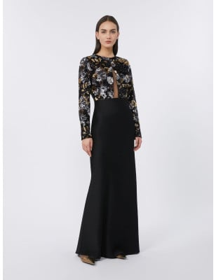 MAX MARA - Abito in tulle ricamato ed enver satin