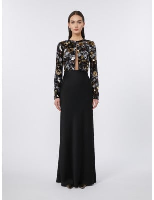 MAX MARA - Abito in tulle ricamato ed enver satin