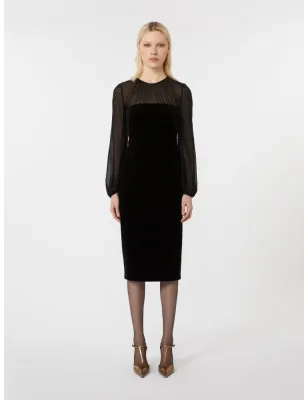 MAX MARA - Abito in velluto e georgette