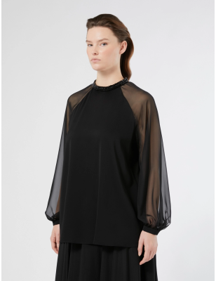 MARINA RINALDI - Blusa in cady e chiffon