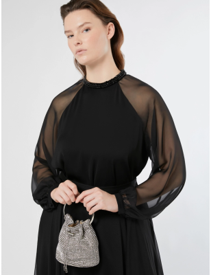 MARINA RINALDI - Blusa in cady e chiffon