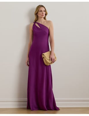 RALPH LAUREN- Abito monospalla in charmeuse