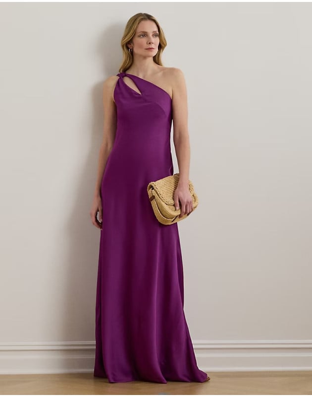 RALPH LAUREN- Abito monospalla in charmeuse