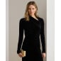 RALPH LAUREN- Abito asimmetrico in velluto con ruche