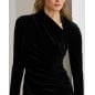 RALPH LAUREN- Abito asimmetrico in velluto con ruche