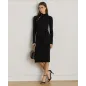 RALPH LAUREN- Abito a collo alto in maglia  a costine con Bottoni