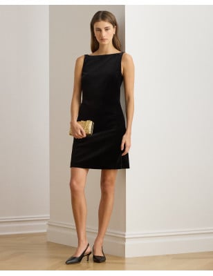 RALPH LAUREN- Abito da cocktail in velluto con perline