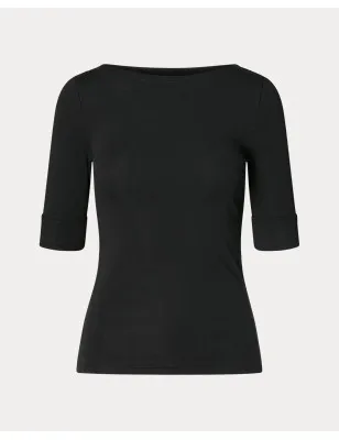 RALPH LAUREN- Maglietta con scollo a barchetta stretch