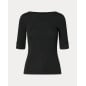RALPH LAUREN- Maglietta con scollo a barchetta stretch