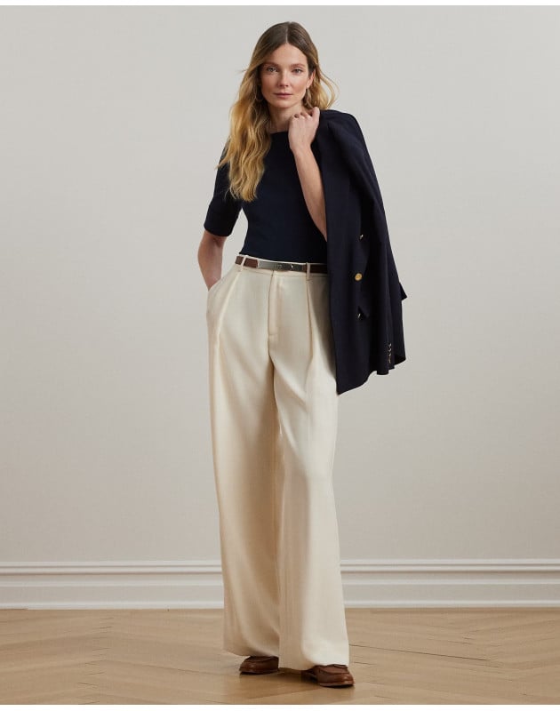 RALPH LAUREN- Maglietta con scollo a barchetta stretch