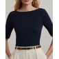 RALPH LAUREN- Maglietta con scollo a barchetta stretch