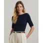 RALPH LAUREN- Maglietta con scollo a barchetta stretch