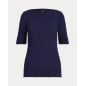 RALPH LAUREN- Maglietta con scollo a barchetta stretch