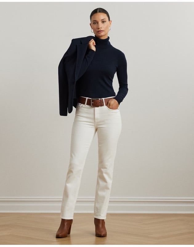 RALPH LAUREN- Maglia dolcevita in misto seta