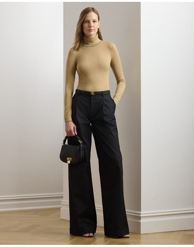 RALPH LAUREN- Maglia dolcevita in misto seta