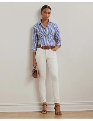 RALPH LAUREN- Camicia in popeline a righe Classic-Fit
