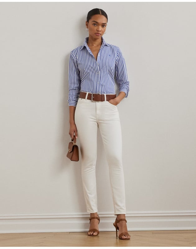 RALPH LAUREN- Camicia in popeline a righe Classic-Fit