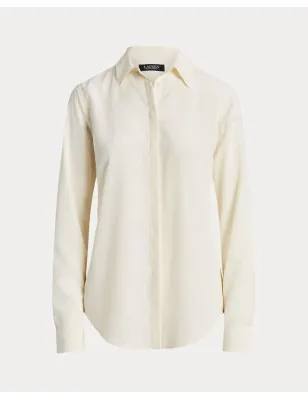 RALPH LAUREN- Camicia in crêpe Classic-Fit