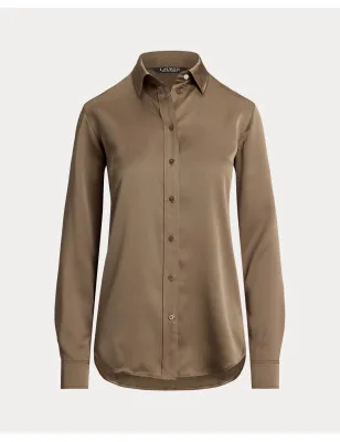 RALPH LAUREN- Camicia in charmeuse di raso Classic-Fit