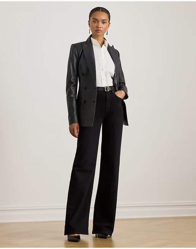 RALPH LAUREN- Jeans a vita alta e gamba larga