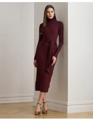 RALPH LAUREN- Abito dolcevita con fiocco