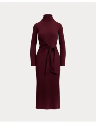 RALPH LAUREN- Abito dolcevita con fiocco