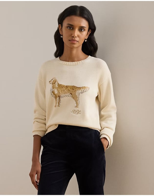 RALPH LAUREN- Maglia con golden retriever a intarsi RALPH LAUREN- Maglia con golden retriever a intarsi