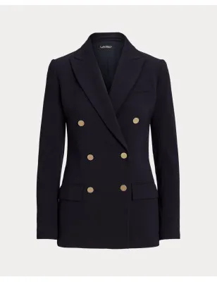 RALPH LAUREN- Blazer in crêpe di lana a doppio petto