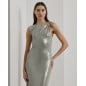 RALPH LAUREN- Abito lungo metallizzato con fibbia